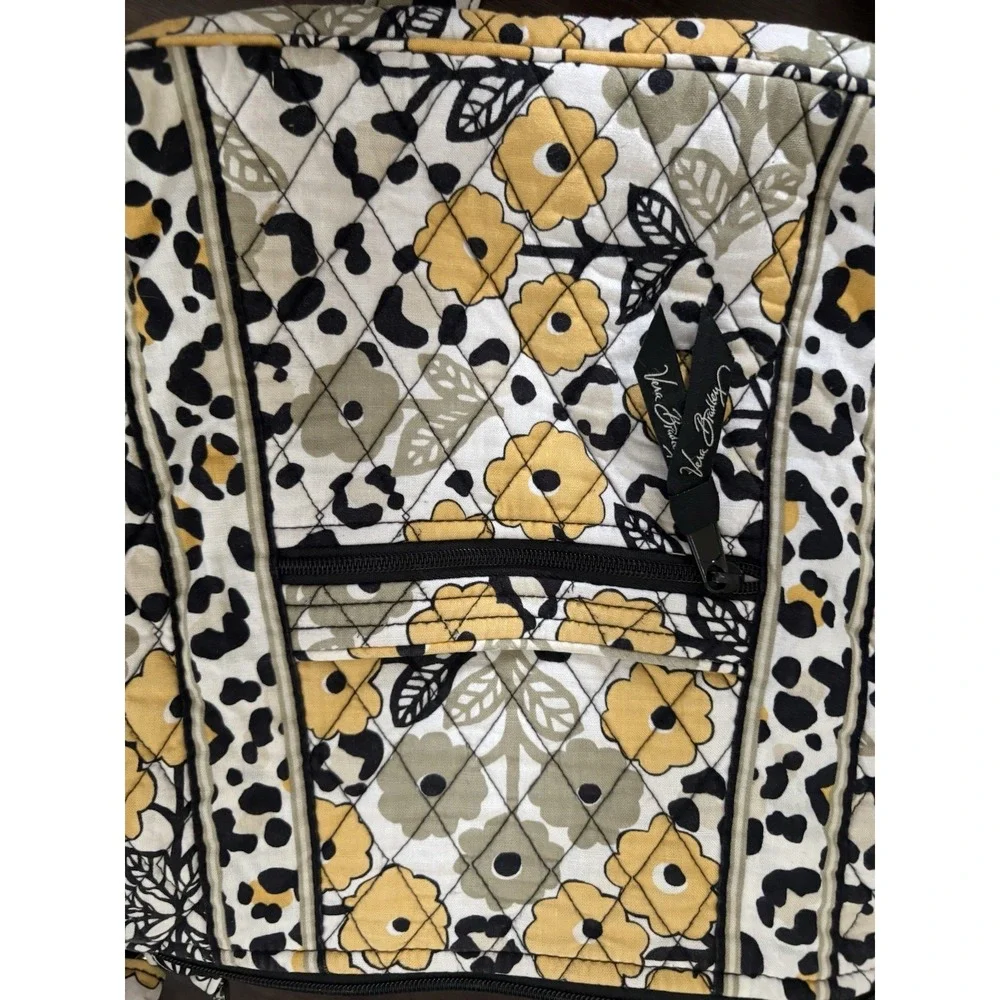 VERA BRADLEY Go Wild Yellow Black Hipster Crossbody Purse Cotton Quilted Bag